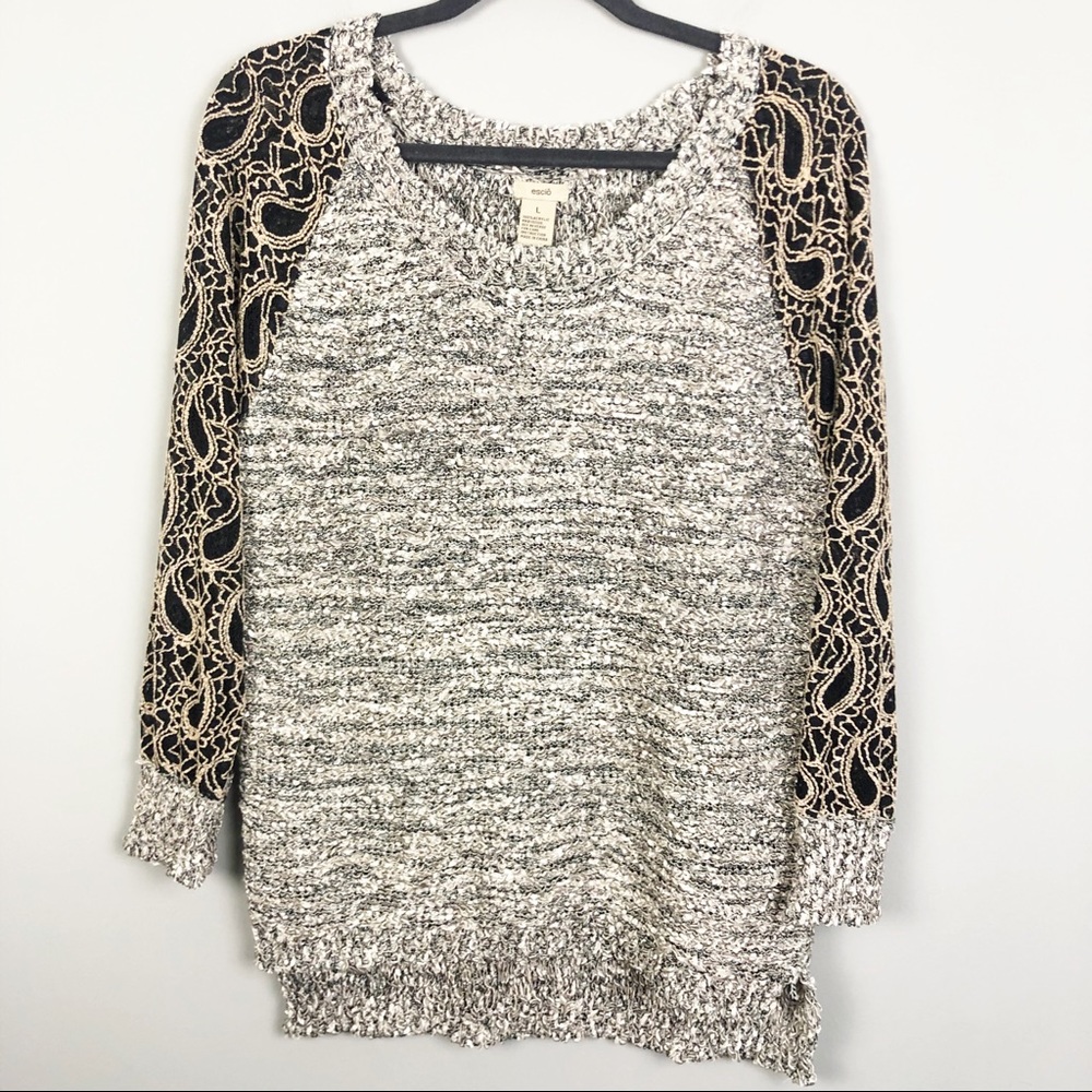 Anthropologie | Escio | Lace Sleeve Sweater